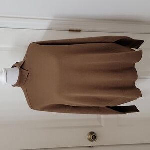 Gentle Herd Size Unknown 100% Wool Brown Split Neck Turtleneck Sweater, NEW